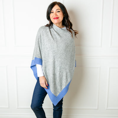 Hepburn Cashmere Ribbed Edge Poncho